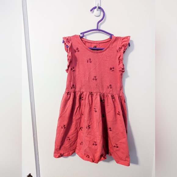 ✨3/$15 H&M 3T Cherry Glitter Dress - Picture 1 of 3